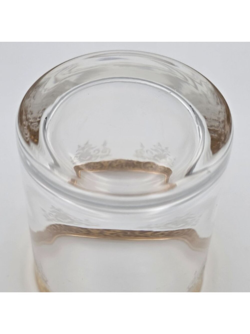 Old Fashioned by Cellini Gold Rim Etched Glass Tumbler With Floral Scroll Design - Picture 9 of 9